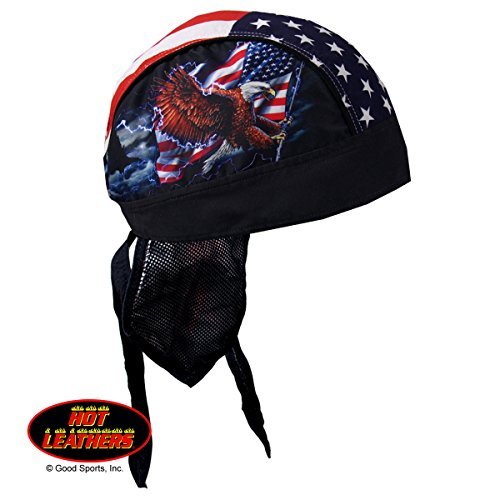 Authentic Bikers Premium Headwraps, FLAG & EAGLE Micro-Fiber & Mesh Lining HEADWRAP