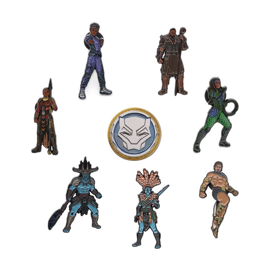 BLACK PANTHER WAKANDA FOREVER 8 PIN SET - Officially Licensed Marvel Studios Enamel Lapel 8 Pin Set