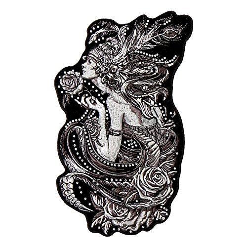 FLAPPER WITH BANNER, High Quality Iron-On / Saw-On, Heat Sealed Backing Rayon PATCH - 3" x 5"