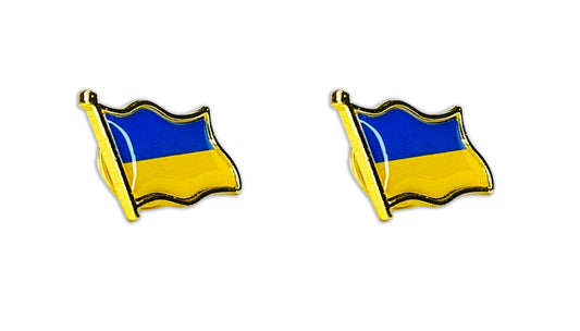 "UKRAINE PIN, 2x Ukraine Flag PIN, Ukrainian Flag Lapel Pins .79"" - 2-Pack"