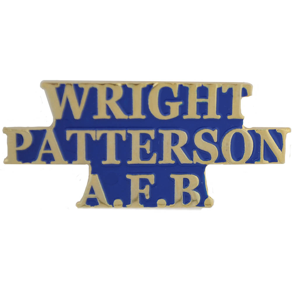 U.S. AIR FORCE, Script WRIGHT PATTERSON A.F.B. - Original Artwork, Expertly Designed PIN - 1"