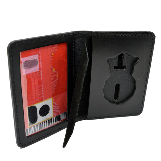 AIR FORCE SECURITY POLICE BADGE CASE Genuine Leather Suede Flap Cover Bi-Fold Police Badge & Credential Case, 3" x 4.25"