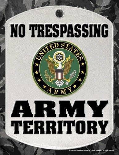 NO TRESPASSING "ARMY TERRITORY" Parking Only (Sign) - Individual Package - Laminated - 8.5" x 11"