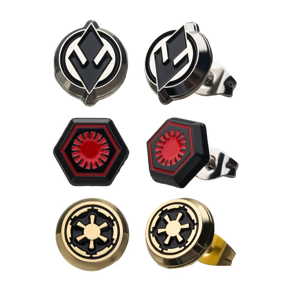 STAR WARS, EMPIRE 1st ORDER STUDS EARRING SET - Stainless Steel Enamel Stud EARRINGS SET