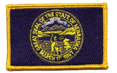 Nebraska iron-on embroidered patch