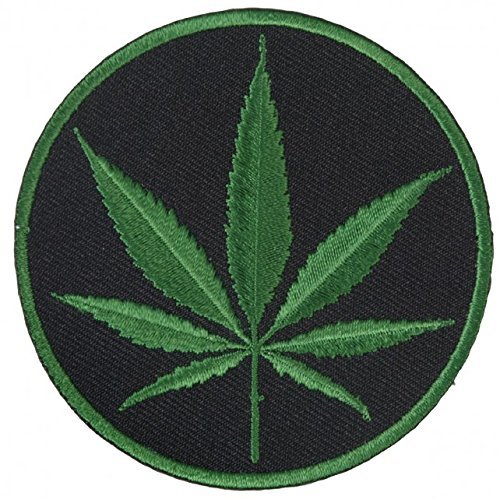 CANNABIS, High Thread Embroidered Iron-On / Saw-On, Heat Sealed Backing Rayon PATCH - 3" x 3"