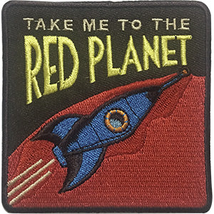 Take Me To The Planets Red Planet - Sew Iron on, Embroidered Original Artwork - Patch - 3.5" X 3.5"