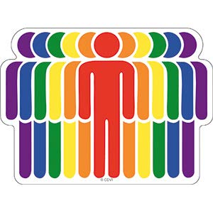 RAINBOW PEOPLE DECAL - Exclusive Original LGBTQ Artwork STICKER, 3.7" x 5"