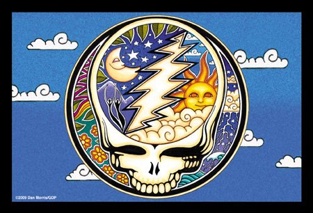 Steal Your Face - Dan Morris, Grateful Dead Set of 2 Mailable POSTCARD for Travel Holiday Thank you Cards - 6" x 4"