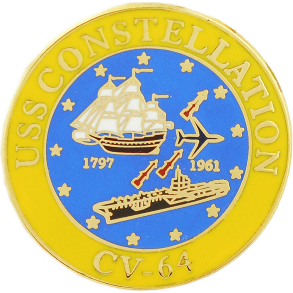 U.S. NAVY, USS CONSTALLATION - Original Artwork, Expertly Designed PIN - 1"