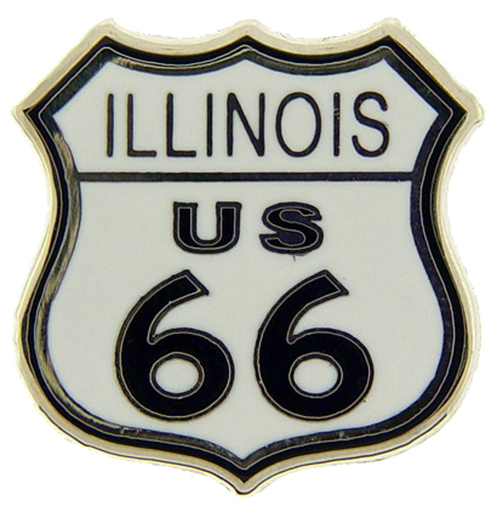 USA STATES, ILLINOIS U.S. ROUTE 66 - Original Artwork, Expertly Designed PIN - 1"