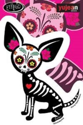 Evilkid - CHIHUAHUA MUERTA - 5.25" x 4" - Extra Long Lasting, In/Outdoor, All Weather/UV Resistant, Die-Cut Vinyl STICKE