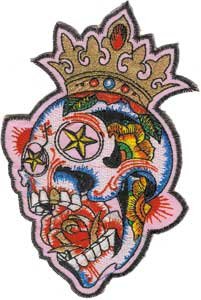 Candy Skull - Skulls - Iron on or Sew on Embroidered Patch