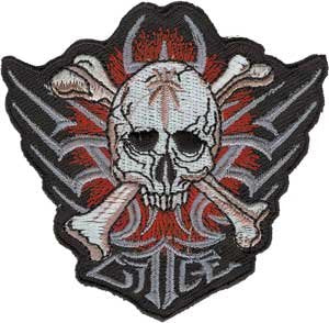 Tribal Skull Red - Skulls - Iron on or Sew on Embroidered Patch