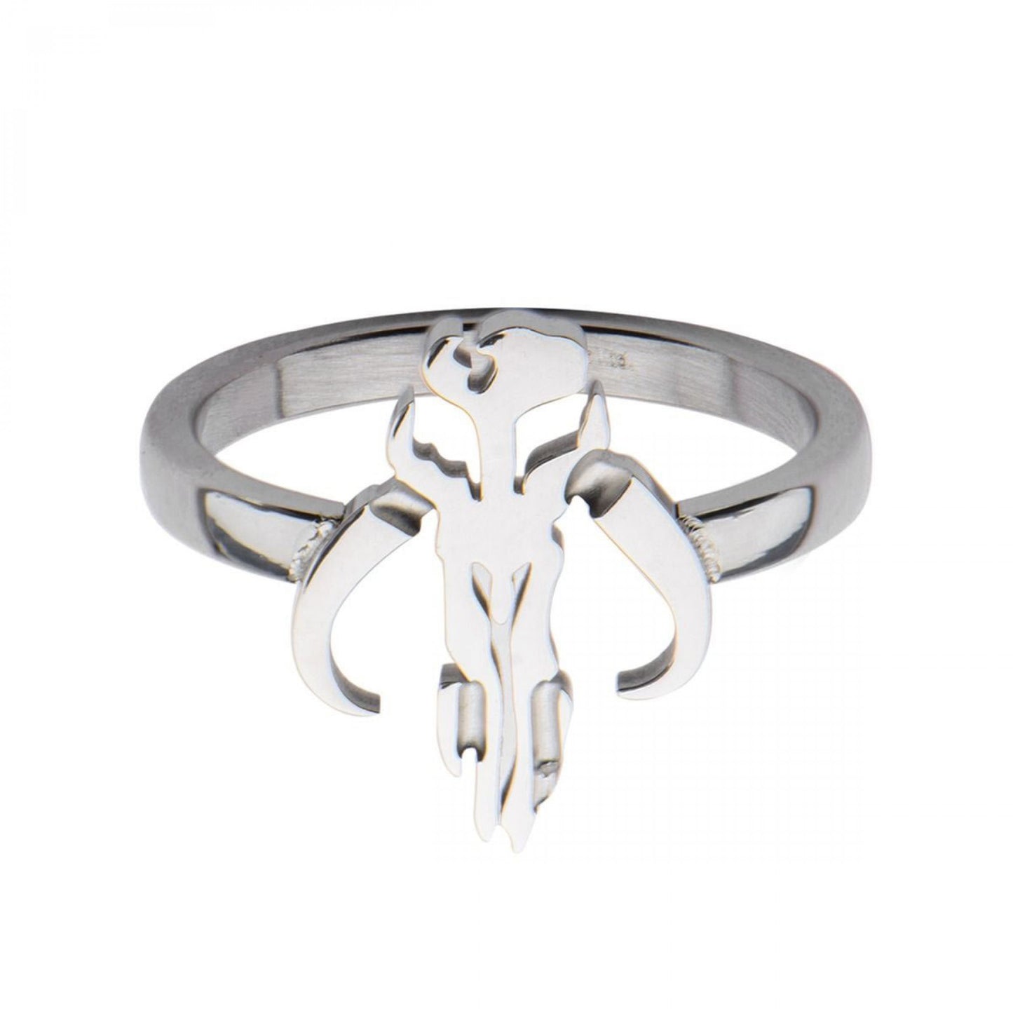 MANDALORIAN SYMBOL CUT OUT PETITE - Stainless Steel Premium Quality Ring, Size - 6