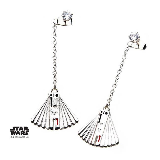 Star Wars, Enfys Nest Fan Dangle Earring Set - Base Metal Stainless Steel Artwork