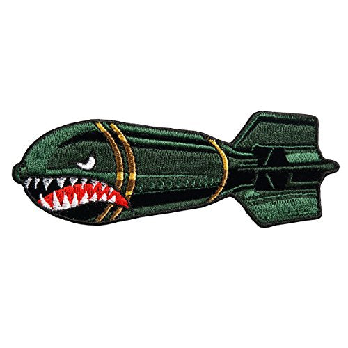 DROP BOMBS, Iron-On / Saw-On, Heat Sealed Backing Rayon PATCH - 4" x 2"