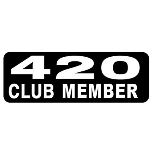 420 Club Member Motorcycle Helmet Sticker - Novelty Artwork Decal, 4" x 1"