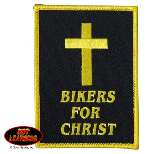 BIKERS FOR CHRIST, EMBROIDERED Iron-On / Saw-On Rayon PATCH - 3" x 4"