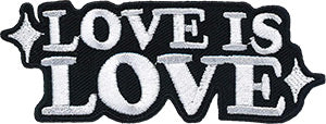 LGBTQ LOVE IS LOVE - Sew Iron on, Original Artwork - Patch - 1.5" x 4"
