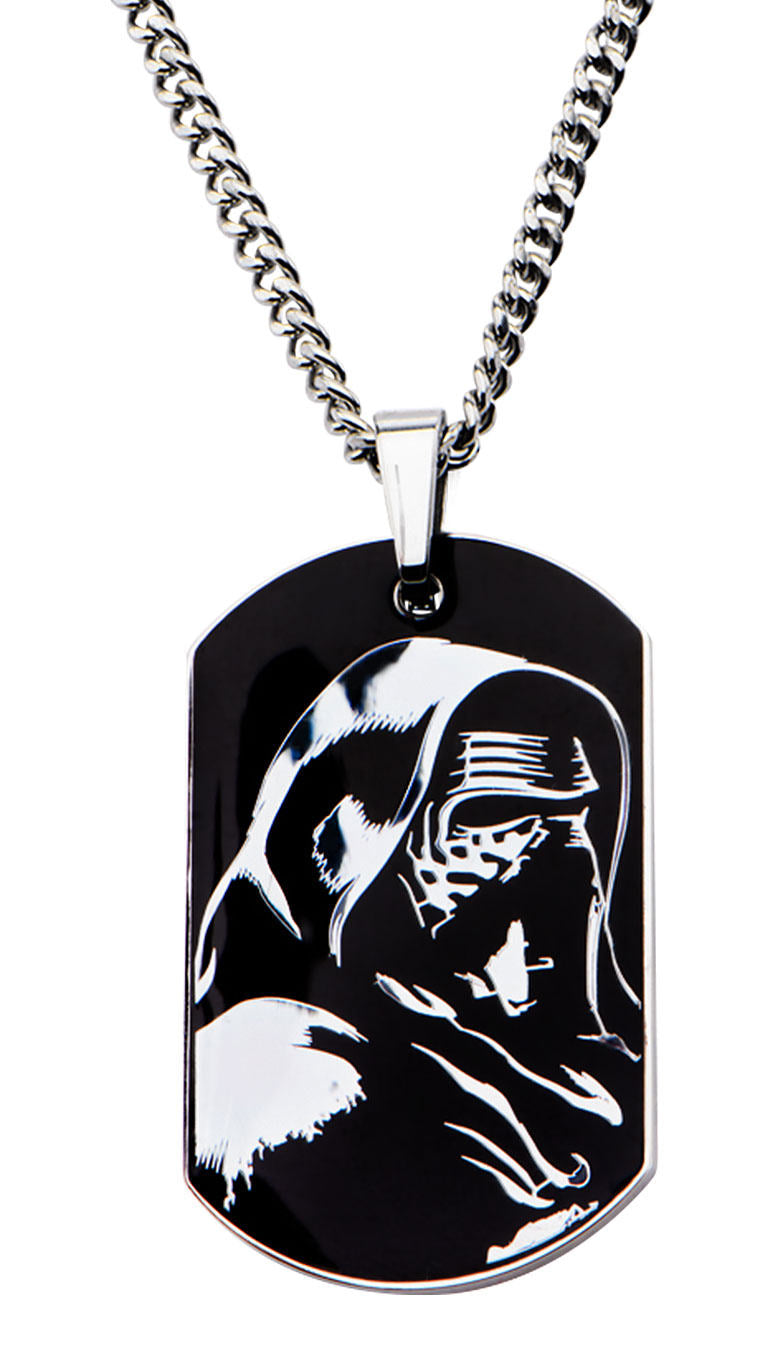 Star Wars Kylo Ren Pendent - Dog Tag Pendant Chain Necklace - Size - 22