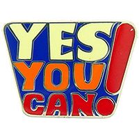 YES YOU CAN! PIN - Original Artwork Backpack Enamel Lapel Pin - 1"