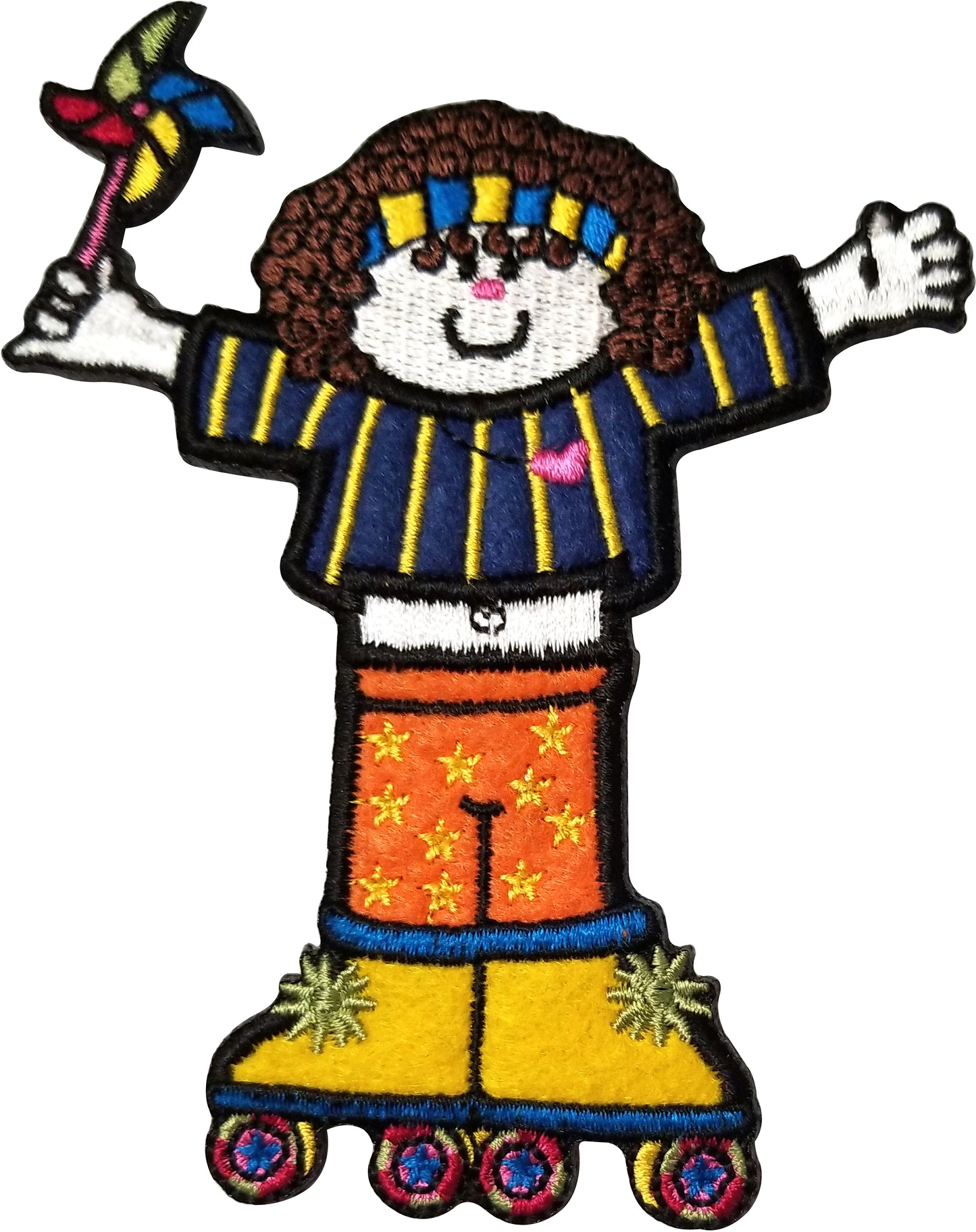 Roller Skater - Cheri Strole Artwork Embroidered Iron On Patches, 3.5" x 4.5"