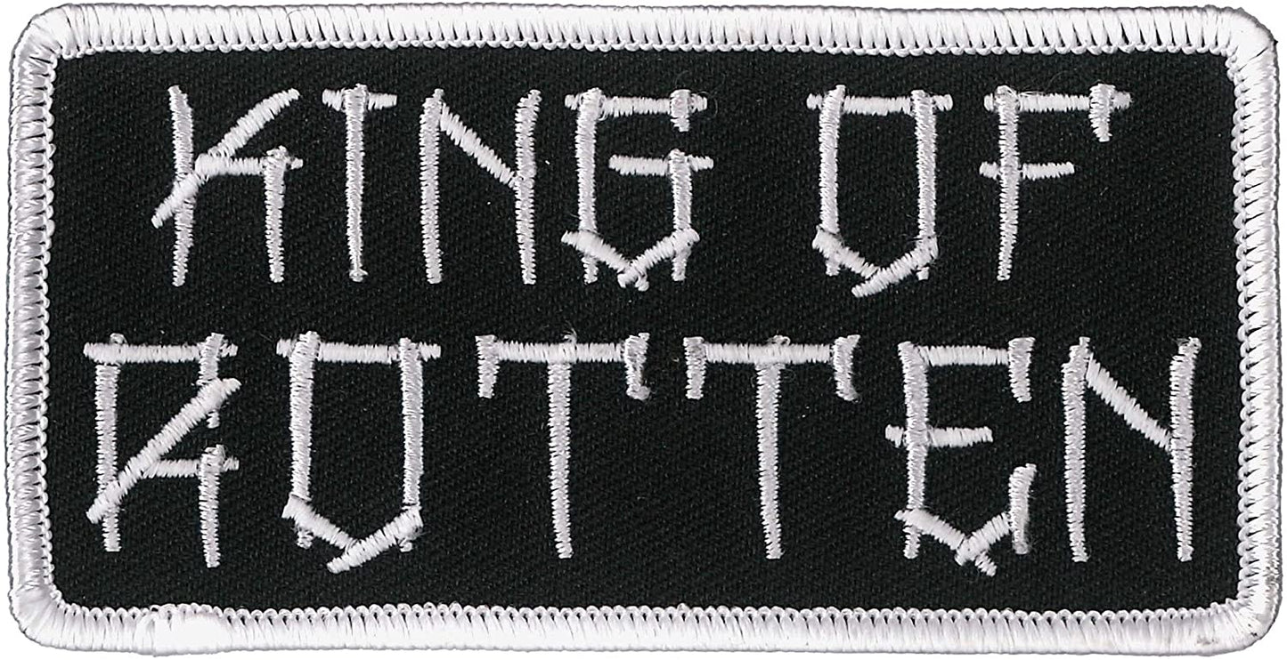 KING OF ROTTEN, PATCH - King Of Rotten High Thread Iron-On Heat Sealed Backing Sew-On Biker's Patch - 4" x 2"