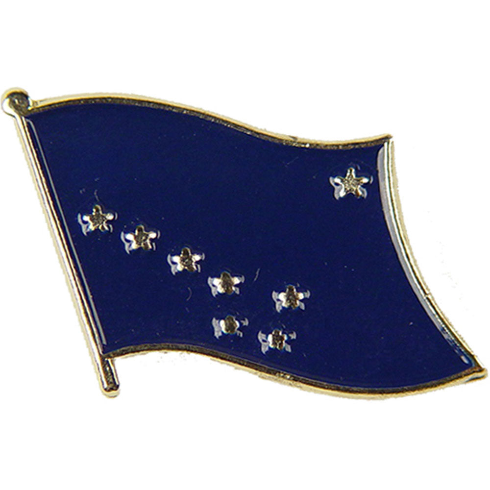 American Flag Pin, US STATES ALASKA Flag - Novelty Patriotic Enamel Lapel PIN - 1"