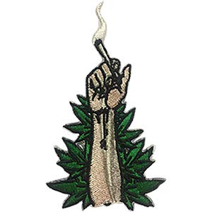 Weed Indeed Get Lit - Sew Iron on, Embroidered Original Artwork - Patch - 2" X 3.5"