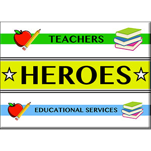 HEROES of COVID-19, Teachers Educational Services Heros Magnet - Original Artwork Fridge Magnet, Size - 2.5" x 3.5"