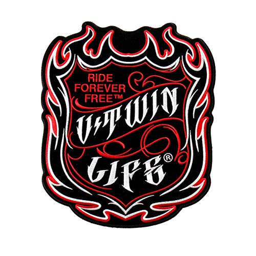 HOT STREAK, Ride Forever Free V-Twin Life - High Thread Embroidered Iron-On / Saw-On Rayon PATCH - 4" x 5"
