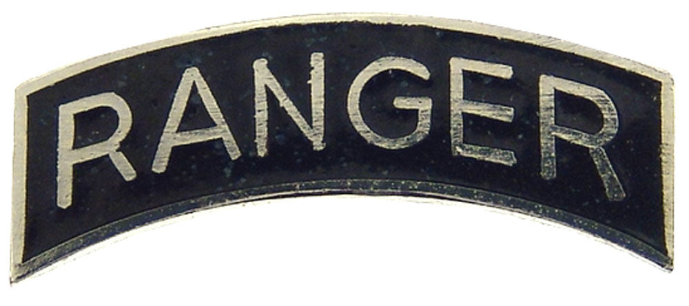 U.S. ARMY, ARMY RANGER TAB - Original Artwork, Expertly Designed PIN Silver & Black - 1"