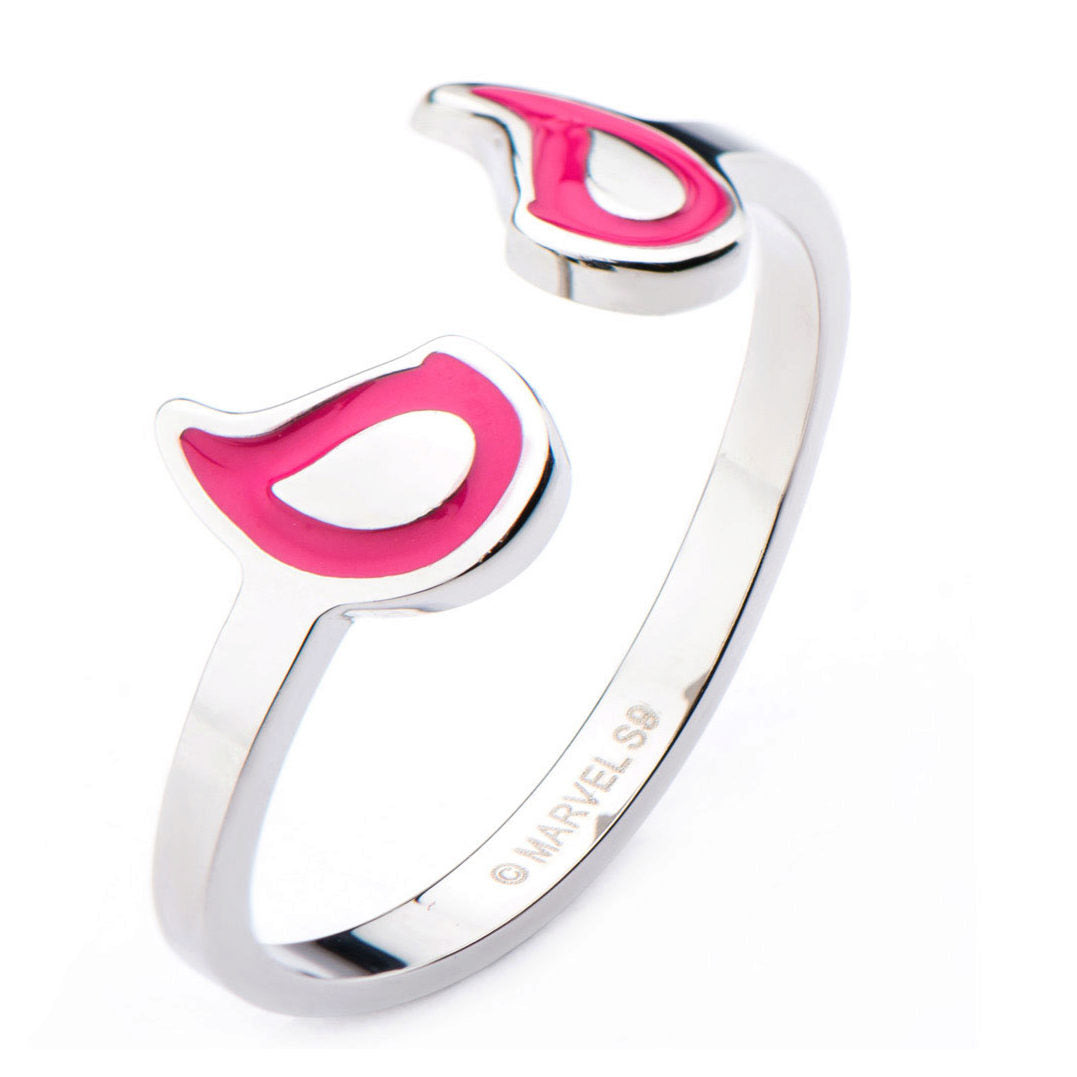 Spider Gwen Eyes Logo - Stainless Steel Officially Licensed Premium Quality Womens Ring, Size - 5