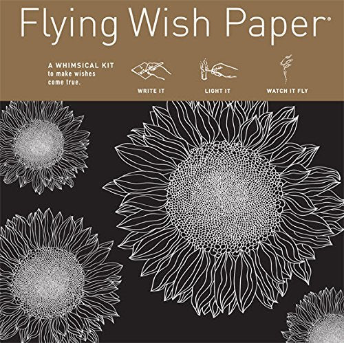 FLYING WISH PAPER® - Write it., Light it, & Watch it Fly - SUNFLOWERS, Shining Star - 5" x 5" - Mini Kits