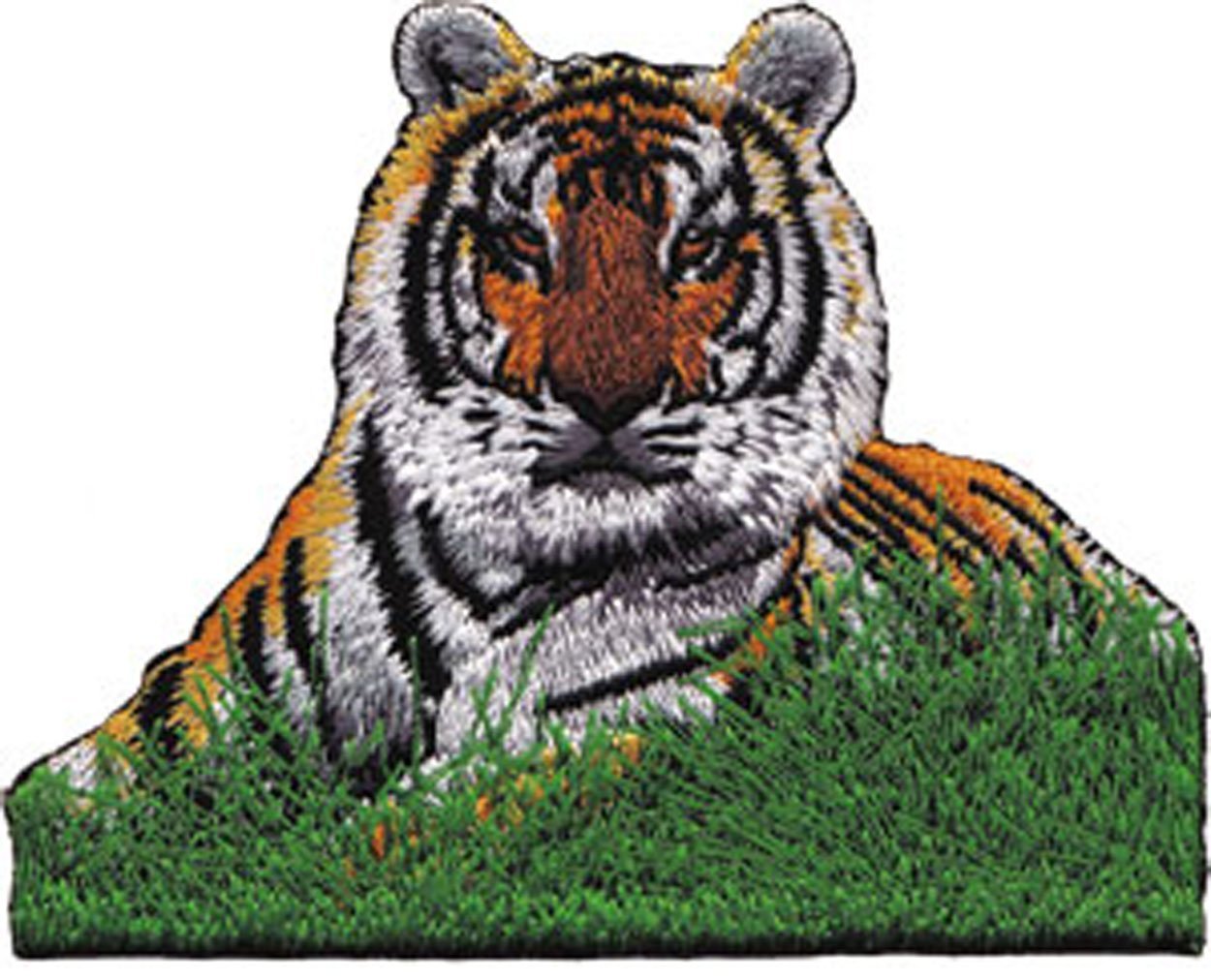 TIGER IN GRASS, Officially Licensed, Iron-On / Sew-On, Embroidered PATCH