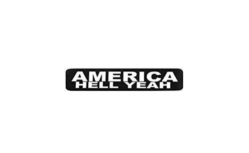 America Hell Yeah Motorcycle Helmet Stickers - Novelty Artwork Decals, 4" x 1"