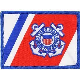 USCG FLAG, RWB - Embroidered Patches, Iron On Patch - 2.5" x 3.5"