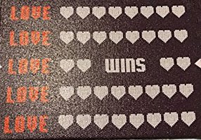 Love Wins - Inspirational Typography Artwork, 6" x 6" Stretched Canvas - Positive Motivational Quote