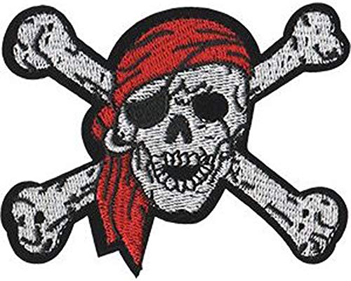 Skulls Pirate Skull, Officially Licensed, Iron-On / Sew-On, Embroidered PATCH - 3.1" x 3.9"