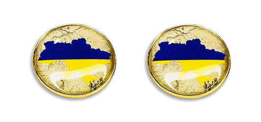 "2-Pack, UKRAINE FLAG MAP PINS, Super Shiny Bright Ukrainian Flag Lapel Pins - 2 Pieces"
