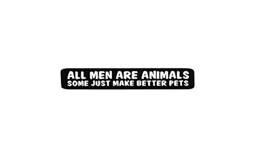 All Men Are Animals Motorcycle Helmet Stickers - Novelty Artwork Decals, 4" x 1"