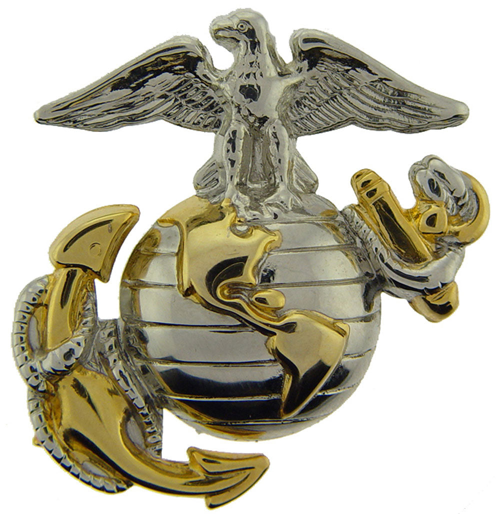 U.S. MARINES, USMC EMBLEM C2 LEFT MEDIUM - Artwork, Expertly Designed PIN Gold Silver - 1.125"