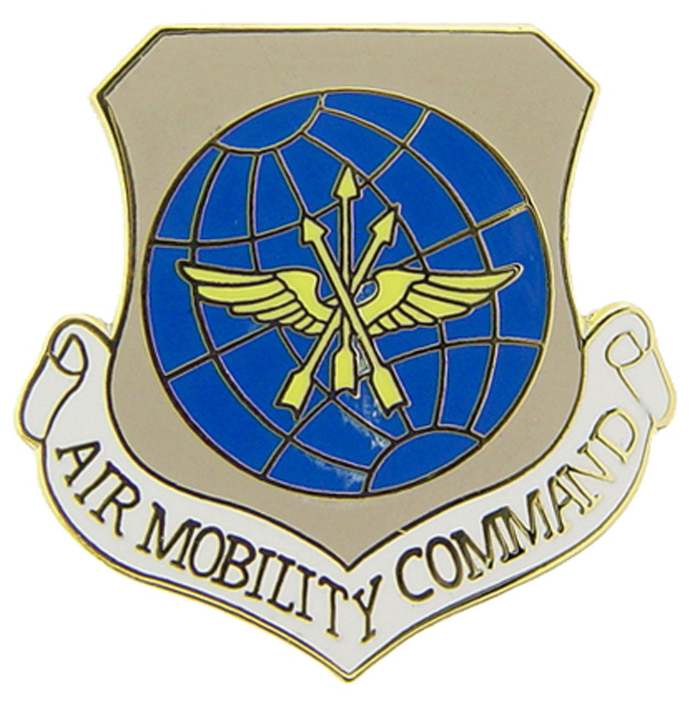 UNITED STATES AIR FORCE AIR MOBILITY COMMAND PIN - USA American Patriotic Original Artwork, Expertly Designed PIN - 1"