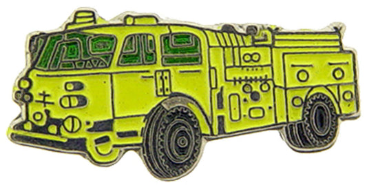 FIRE & EMS, TRUCK With PUMP - Original Artwork, Expertly Designed PIN Yellow - 1"
