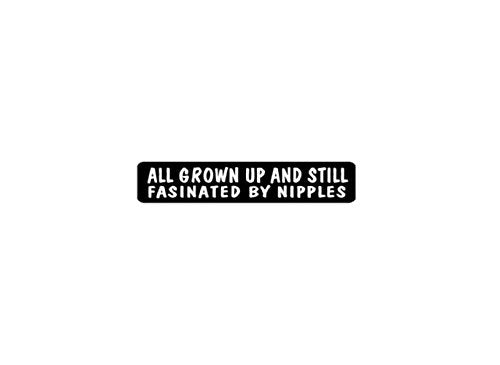 All Grown Up Motorcycle Helmet Stickers - Novelty Artwork Biker Decals, 4" x 1"