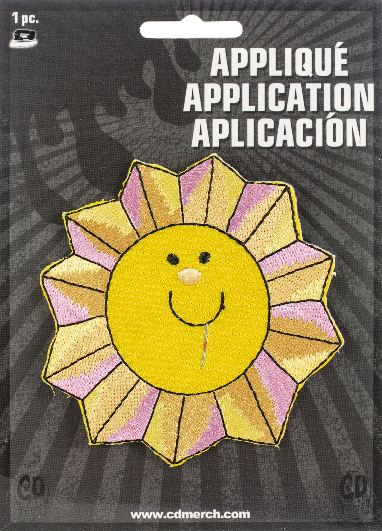 Sun - Cheri Strole Artwork Embroidered Sew On Patches, 3.3" x 3.4" Iron On Patch