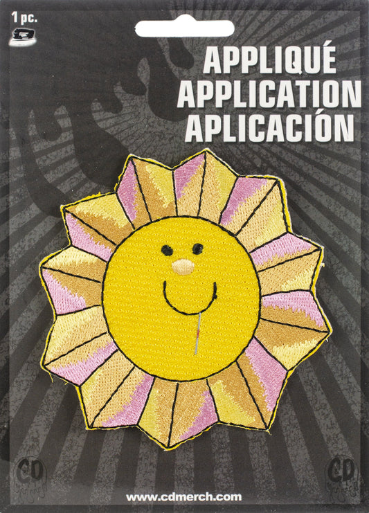 Sun - Cheri Strole Artwork Embroidered Sew On Patches, 3.3" x 3.4" Iron On Patch
