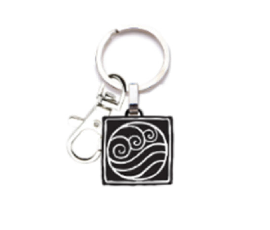 WATER SYMBOL KEYCHAIN, Officially Licensed Original "Avatar" Water Symbol Stainless Steel Key Holder Rings with Keychain