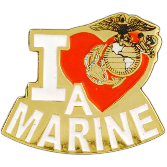 U.S. MARINES, USMC I LOVE A MARINE - Original Artwork, Expertly Designed PIN - 1"
